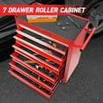 thumbnail image 2 of Noaman 7-Drawer Rolling Tool Chest with Wheels, 31in Tall Steel Tool Storage Cabinet with Brakes, Multifunctional Tool Cart for Garage, Workshop, Red, 2 of 6