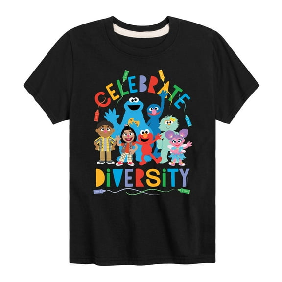 Sesame Street - Celebrate Diversity Crayons - Toddler and Youth Short Sleeve Graphic T-Shirt