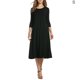 thumbnail image 4 of Qarigey Vestido de mujer Cuello Otoño Vestido de mujer Traje de cuello Media manga Vestido de columpio grande Vestidos Negro S Qarigey AP003182-13, 4 of 6