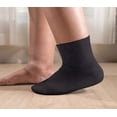 thumbnail image 3 of 4 pairs Extra Wide Diabetic Cotton Socks, Quarter/Over-the-Ankle Health Socks (Black, Size 11-16), 3 of 5