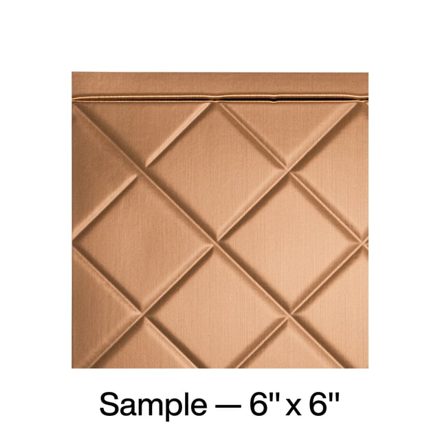 FASÄDE Quilted Decorative Vinyl Backsplash Panel in Polished Copper (6X6 Inch Sample)