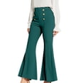 thumbnail image 2 of AherBiu Womens Dress Pants High Waisted Slimming Stretch Flared Pants Double-Breasted Business Work Pants, 2 of 7
