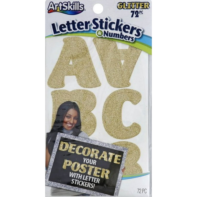 ArtSkills Self-Stick Poster Letters & Numbers 72/Pkg-Gold Glitter