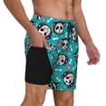 thumbnail image 2 of Naloa Cartoon Dog And Cat Print Men Swim Trunks with Compression Liner ,Board Shorts,Men's Swim Shorts with Drawstring and Elastic Waistband-Small, 2 of 6