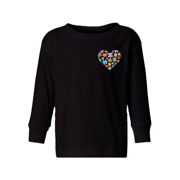 Awkward Styles Autism Awareness Toddler Long Sleeve Shirt for Boys Girls Heart Puzzle T-shirt