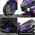 thumbnail image 6 of Werseon 12V Motorcycle for Kids, Battery Powered Ride-on Toy with Lights, Sounds, Training Wheels, Bluetooth, Ages 3+, Deep Purple, 6 of 9