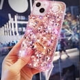thumbnail image 3 of for iPhone 15 Glitter Bling Case,Cute Luxury 3D Crown Crystal Rhinestone Diamond Sparkle Stunning Stones Pearl with Wrist Strap Chain Women Girls Protective Case for iPhone 15 6.1 inch (Pink), 3 of 4