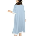 thumbnail image 5 of Pajama Tops for Women Women Soft Cotton Short Sleeve Sleep Dress Casual Gowns Sleepwear Light Blue L, 5 of 5