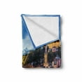 thumbnail image 2 of European Soft Flannel Fleece Throw Blanket, View of Saone River in Lyon City at Evening France Blue Hour Historic Buildings, Cozy Plush for Indoor and Outdoor Use, 50" x 60", Multicolor, by Ambesonne, 2 of 6