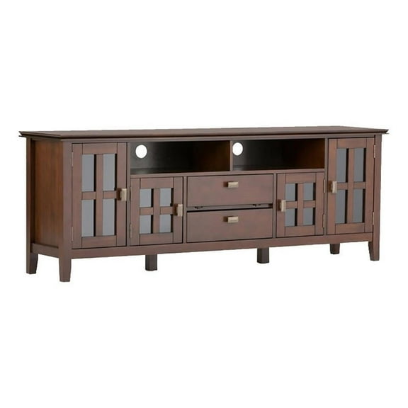 Allora Modern Wood TV Media Stand for TVs up to 72" in Russet Brown