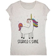 Angle View: Unicorn Sparkle and Shine Youth Girls T Shirt Birthday Cake YSM