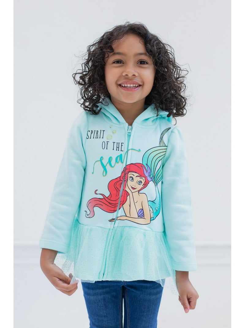 Disney Princess Ariel Toddler Girls Fleece Zip Up Hoodie Infant to