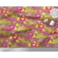 thumbnail image 3 of Soimoi Brown Poly Georgette Fabric Text,Heart & Triangle Geometric Print Sewing Fabric Yard 52 Inch Wide, 3 of 3