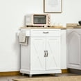 thumbnail image 2 of HOMCOM Foldable Kitchen Island with Storage Drawer, Rolling Utility Cart, 2 of 10