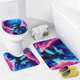 thumbnail image 4 of Juego de 4 cortinas de ducha Kaneki Ken con alfombrillas antideslizantes, tapa de inodoro y alfombrilla de baño, cortina de ducha impermeable con dibujos animados para niños con 12 ganchos,, 4 of 8