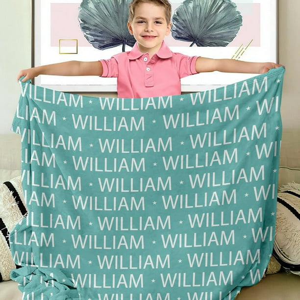 Patrón personalizado con nombre - Regalo para nieto - Manta personalizada