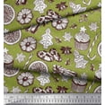 thumbnail image 1 of Soimoi Modal Satin Fabric Spices,Cookies & Cupcake Food Printed Fabric 1 Yard 42 Inch Wide, 1 of 1