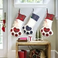 thumbnail image 5 of 2PCS Pet Cat Christmas Stocking, Plaid Pet Paw Christmas Stockings for Christmas Fireplace Tree Decorations, 5 of 6