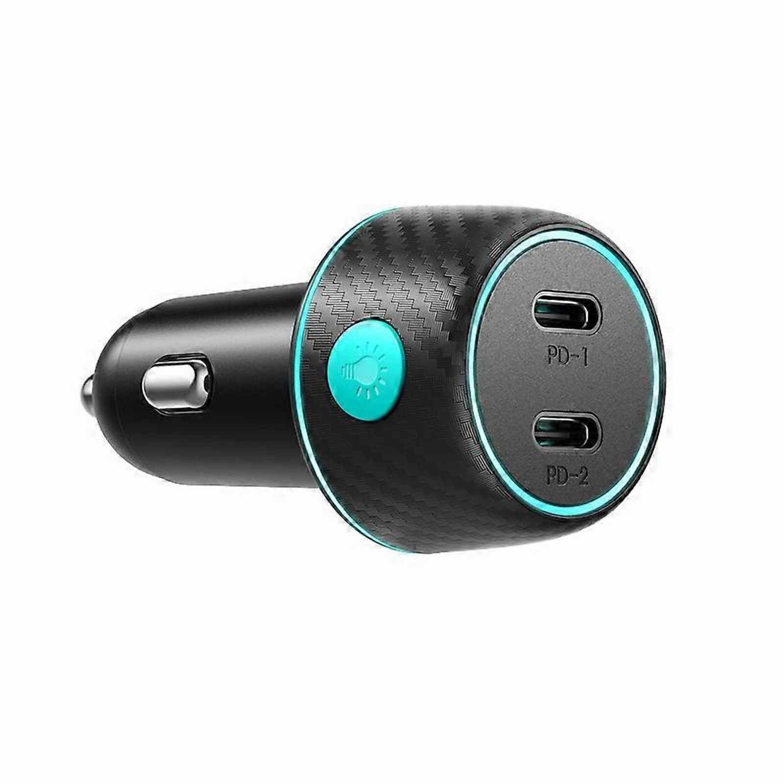 compatible Fast Car Charger 70W PD Charging Adapter Dual Ports Car Power Adapter With Light_Perfect Gift