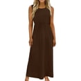 thumbnail image 2 of XiYing Robes pour Femmes, Robe Décontractée Ample à Col Rond pour Femme, Robe Maxi d'Été Sans Manches pour Usage Quotidien, Design Fluide Uni, P-TTG, une Pièce, 2 of 6