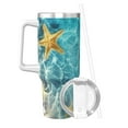 thumbnail image 2 of Fotbe Coral And Seashell On The Beach Pattern 40oz Ice Bully With Handle And Straw Stainless Steel Vacuum Insulated Cup And 2 In 1 Straw Lid, 2 of 8