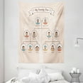 thumbnail image 1 of Family Tapestry, Vintage Style Family Tree with Members Avatars Genealogy and Kinship Concept Print, Wall Hanging for Bedroom Living Room Dorm Decor, 60W X 80L Inches, Multicolor, by Ambesonne, 1 of 2