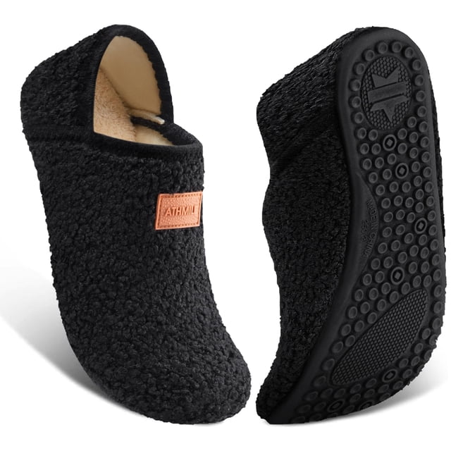 Zapatillas ATHMILE House para mujer y hombre, interiores, negras, tallas 39-40