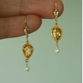 thumbnail image 2 of Gaspara 925 Sterling Silver Oval Cut Garnet & Pearl Dangle Earrings For Women's, 2 of 4