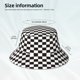 thumbnail image 3 of Balery Black and White Checkerboard Sombreros para el sol para hombre y mujer, sombrero de pescador con UPF 50+, 3 of 6