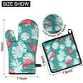 thumbnail image 6 of Flamingo and Palm Leaves Tropical Hawaii Kitchen Oven Mitt and Pot Holder Sets 2 Pcs for Baking, Cooking and Grilling, Heat Resistant Up To 392 °F, 6 of 7