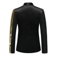 thumbnail image 4 of Qiggri Sequin Blazers for Men's Color Block Peak Lapel Tuxedo Sparkly Patchwork Suit Jacket, 4 of 4