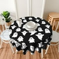 thumbnail image 6 of Happy Halloween Tablecloth 60 Inch Round White Ghost Decorative Tablecloths Washable Farmhouse Black Table Cloth Decorative for Picnic Party Holiday Home Indoor Outdoor, 6 of 6