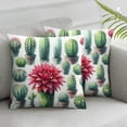 thumbnail image 3 of Throw Pillow Covers Green Plant Watercolor Red Pink Stone Square Pillowcases for Home Decor Sofa Car Bedroom Pillow, 3 of 7