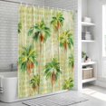 thumbnail image 6 of Palm Tree Bathroom Shower Curtains with 12 Hooks Polyester Waterproof Shower Curtain for Stalls and Bathtubs Yellow Rustic Summer Tropical Coconut Plants Decorative Bathroom Curtain 36x78 Inches, 6 of 9