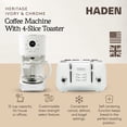 thumbnail image 2 of Haden Heritage 4 Slice Wide Slot Toaster & Coffee Maker, Ivory & Chrome, 2 of 10