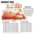 thumbnail image 7 of Qpednta Autumn Pumpkin Fitted Sheet Set, Easy Care Lightweight 3 Pieces Fitted Sheet Set with 2 Pillowcases, Wrinkle‑Free Elastic Band Bedding Cover Set for Guest Room Dormitory, 7 of 7