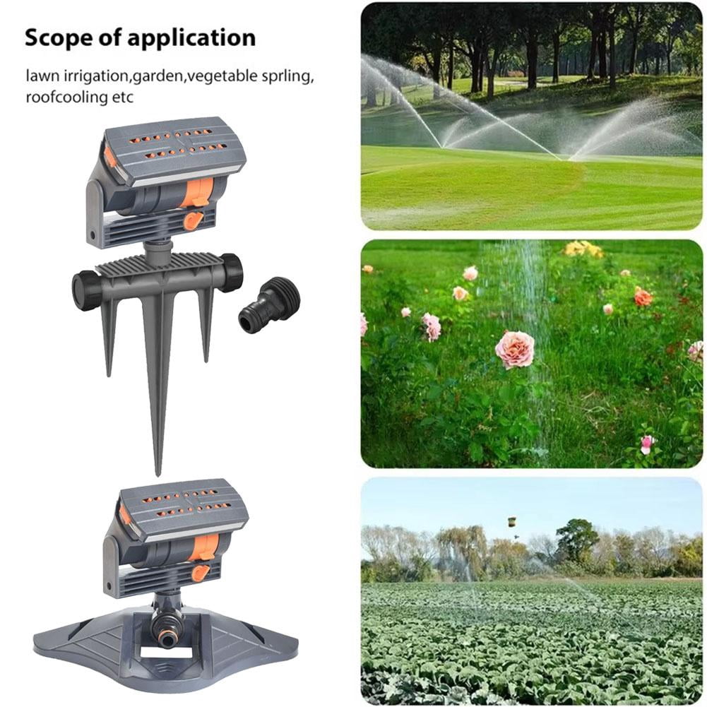 Upgraded Adjustable Oscillating Sprinkler, 16 Mini Turbines, Adjustable Sprinkler for Lawns Yards and Gardens High Strength Triangular Support Compatible for Garden Irrigation