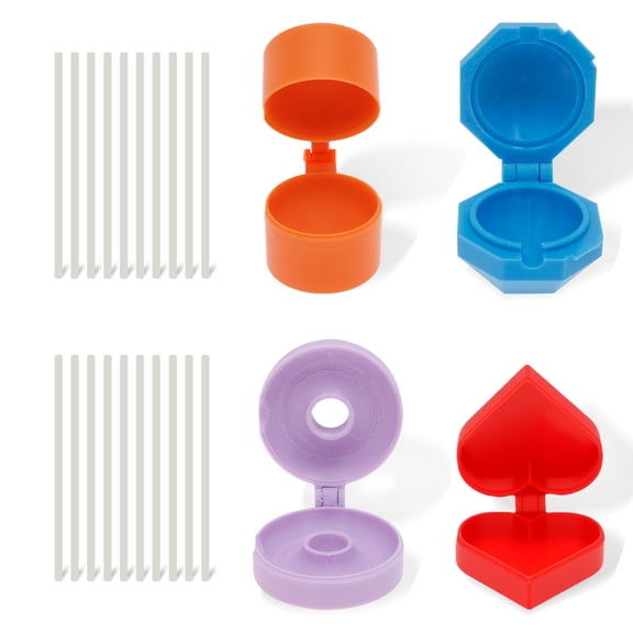 Grusce 24PCS Cake Pop Mold Set, Plastic Cake Pop Mold Shape Press Baking Tool, with 20 Sticks Heart/Sphere/Donut/Octagon Shape, Supplies for Birthday Party Wedding