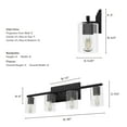 thumbnail image 6 of Hunter - Kerrison 4-light Natural Black Iron, Medium Size Vanity Light, Dimmable, for Bedrooms, Dining, Living Rooms - 48031, 6 of 7