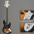 thumbnail image 6 of Tcbosik Full Size Electric Bass Guitar with Bag, Strap, Plectrum, Amp Wire and Wrench Tool, 5 String Beginner Starter Kit, Sunset Color, 6 of 8