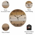 thumbnail image 5 of Wall Clock Khaki Wood Grain Clocks PVC Silent Non-Ticking Battery Operated Decorative Brown Ombre Wooden Round Clock for Home Living Room Kitchen Bedroom Office School Wall Decor 10 Inch, 5 of 9