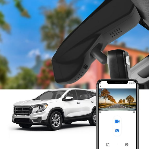 Fitcamx 4K Dash Cam Suitable for GMC Terrain 2018-2024 (HD2-6043, has 6 Vents) SL SLE SLT Diesel AT4 Denali, 64GB Card