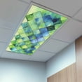 thumbnail image 2 of 2 Pack Abstract Ombre Green Blue Fluorescent Light Covers for Ceiling Lights Geometric Art Magnetic Ceiling Light Covers Overhead Light Filters for Office Classroom Home, 2 of 9