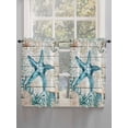 thumbnail image 3 of Tier Curtains 45 Inches Long, Teal Starfish Coastal Window Treatment Curtain Drapes, Summer Beach Nautical Retro Window Half Privacy Curtains for Bedroom Bathroom, 42"x45", 2 Panels, 3 of 7