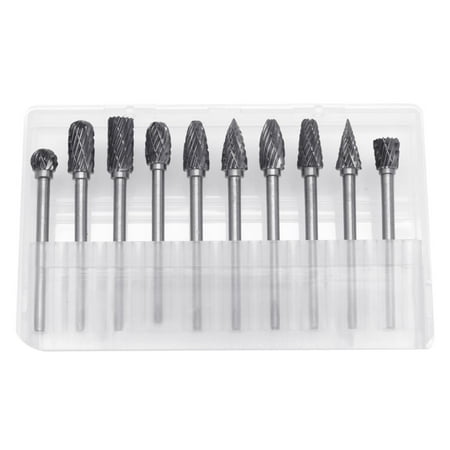 

New 10Pc 1/8 6mm Tungsten Carbide Cutter Rotary Burr Set CNC Engraving Bit Tool