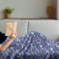 thumbnail image 3 of Floral Soft Flannel Fleece Blanket, Peacock Tail Outlined Motif and Illustration of Calla Lily Flower and Green Leaves, Cozy Plush for Indoor and Outdoor Use, 50" x 60", Multicolor, by Ambesonne, 3 of 5
