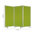 thumbnail image 2 of Benzara BM205791 Accordion Style Fabric Upholstered 3 Panel Room Divider, Green & Gray, 2 of 5