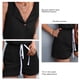 thumbnail image 4 of Mameluco Sin Mangas Pantalones Cortos Mono Pantalones Cortos Mono Mameluco Causal Mujer Mameluco Sin Mangas Botón De Escote De Color Puro Cintura Media Causal Elástico Mujer Mono ANGGREK Negro L, 4 of 6