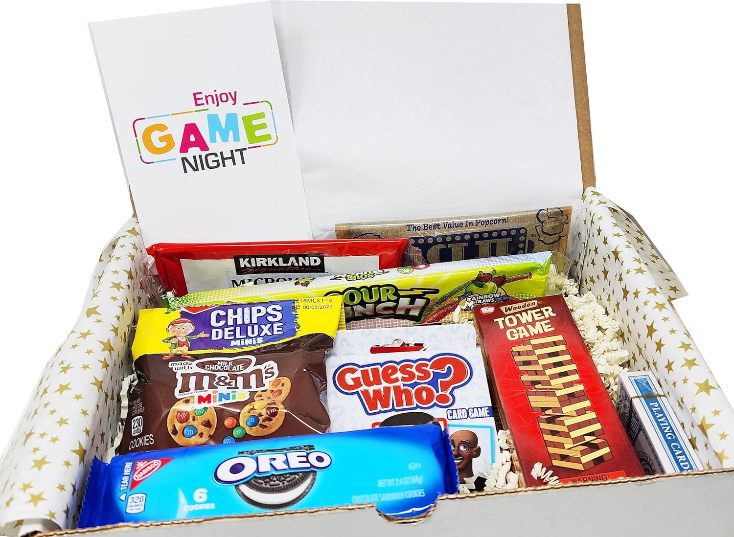 The Ultimate Game Night Gift Baskets for Family, Kids, Teens & Adults | Playing Cards & Snacks & Candy Gift Box for Teenage Birthday | Great Family Games & Movie Night or college,  by Beyond the box