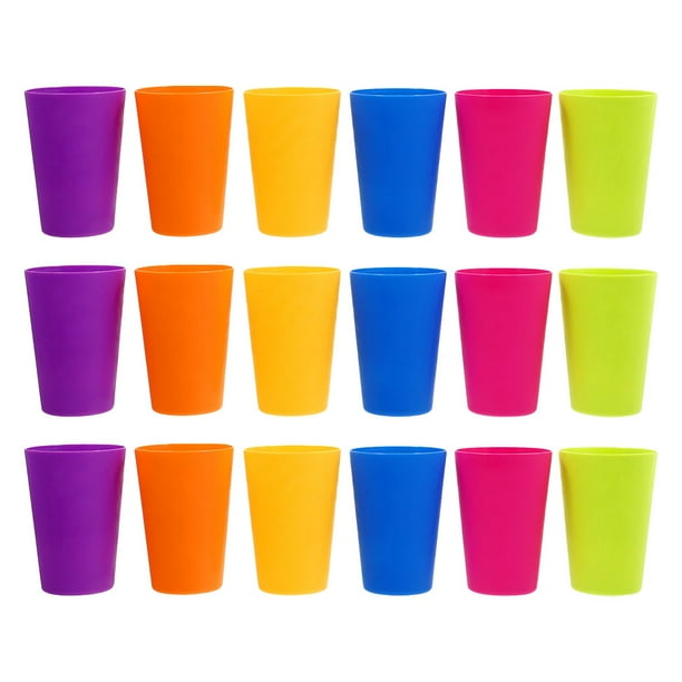 18 piezas Vasos de plástico arcoíris Vasos reutilizables Vasos multicolores Vasos para beber Vasos para cerveza Vasos para jugo Vasos para agua Vasos de plástico Vasos para beber para fiestas